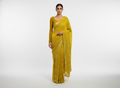 Yellow Sequins Embroidered Georgette Saree