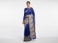 Brown Resham and Zari Embroidered Organza Saree